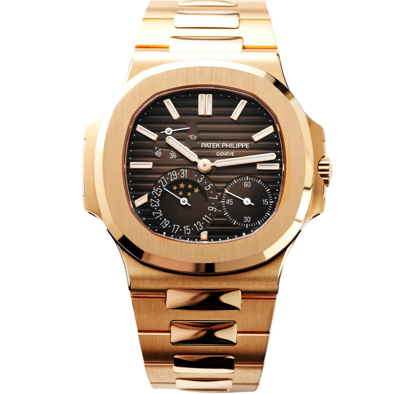 Pre-owned Patek Philippe Nautilus in rose gold